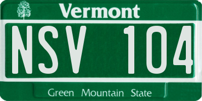 VT license plate NSV104