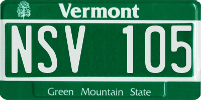 VT license plate NSV105