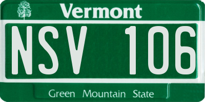 VT license plate NSV106