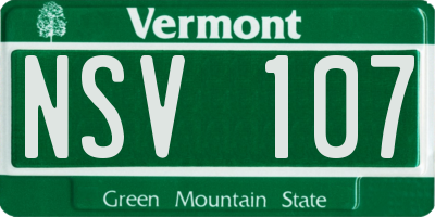 VT license plate NSV107