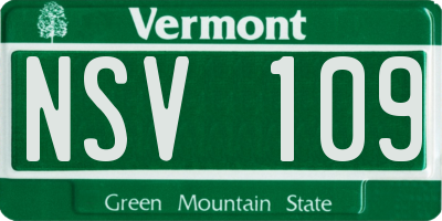 VT license plate NSV109