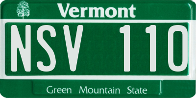 VT license plate NSV110