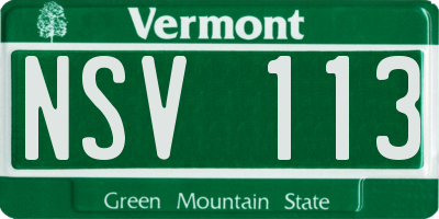 VT license plate NSV113