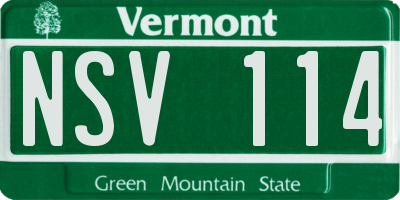 VT license plate NSV114