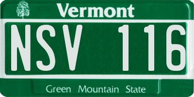 VT license plate NSV116