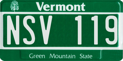 VT license plate NSV119