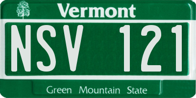 VT license plate NSV121