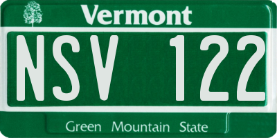 VT license plate NSV122