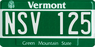 VT license plate NSV125