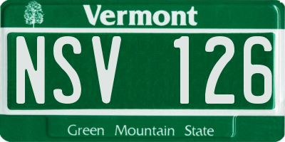 VT license plate NSV126