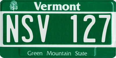VT license plate NSV127