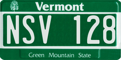 VT license plate NSV128