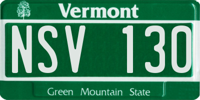 VT license plate NSV130