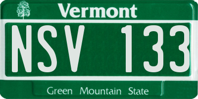 VT license plate NSV133