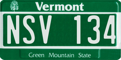 VT license plate NSV134