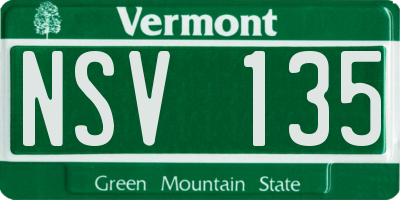 VT license plate NSV135