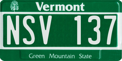 VT license plate NSV137