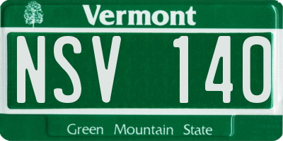 VT license plate NSV140
