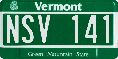 VT license plate NSV141