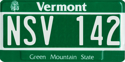 VT license plate NSV142