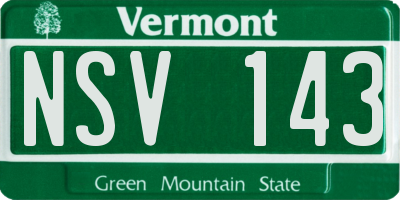VT license plate NSV143
