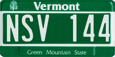 VT license plate NSV144