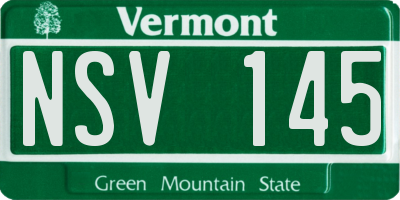 VT license plate NSV145