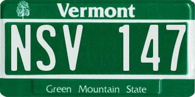 VT license plate NSV147