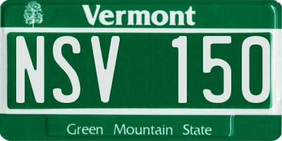 VT license plate NSV150
