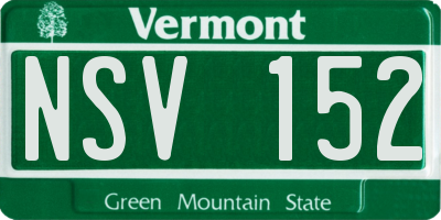 VT license plate NSV152