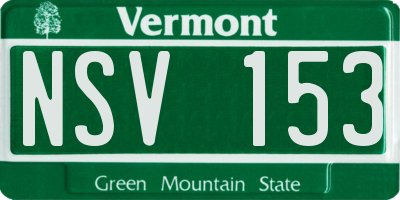 VT license plate NSV153