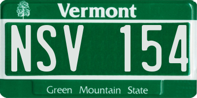 VT license plate NSV154