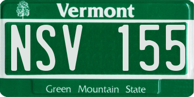 VT license plate NSV155