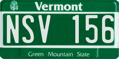VT license plate NSV156