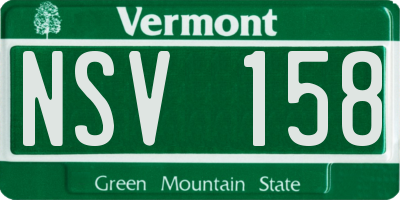 VT license plate NSV158