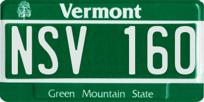 VT license plate NSV160