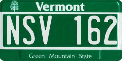VT license plate NSV162