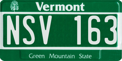 VT license plate NSV163