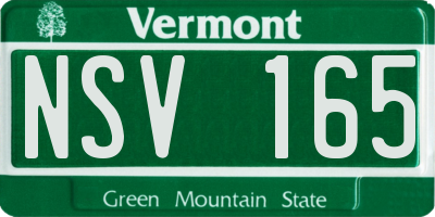 VT license plate NSV165
