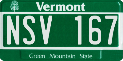 VT license plate NSV167