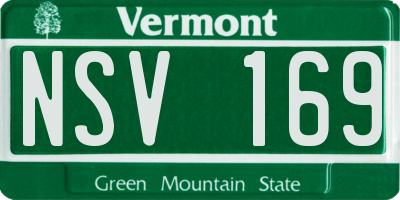 VT license plate NSV169
