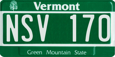 VT license plate NSV170