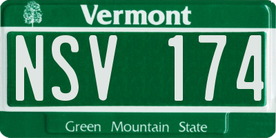 VT license plate NSV174