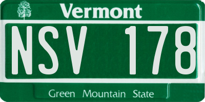 VT license plate NSV178