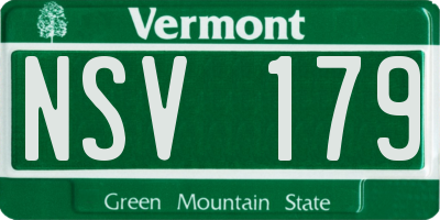 VT license plate NSV179