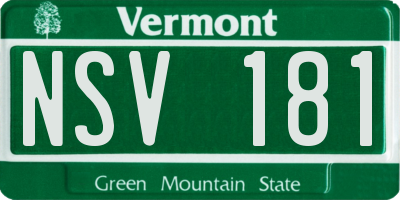 VT license plate NSV181