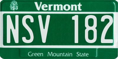 VT license plate NSV182