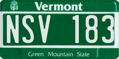 VT license plate NSV183