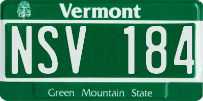 VT license plate NSV184