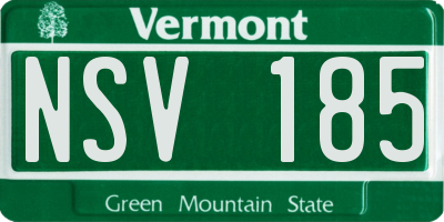 VT license plate NSV185